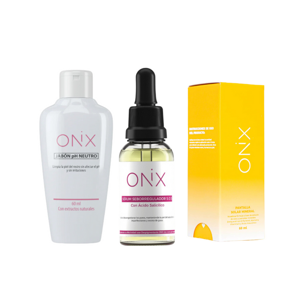 Onix Skincare Kit 3 pack Rutina Facial Antigrasa y Protección