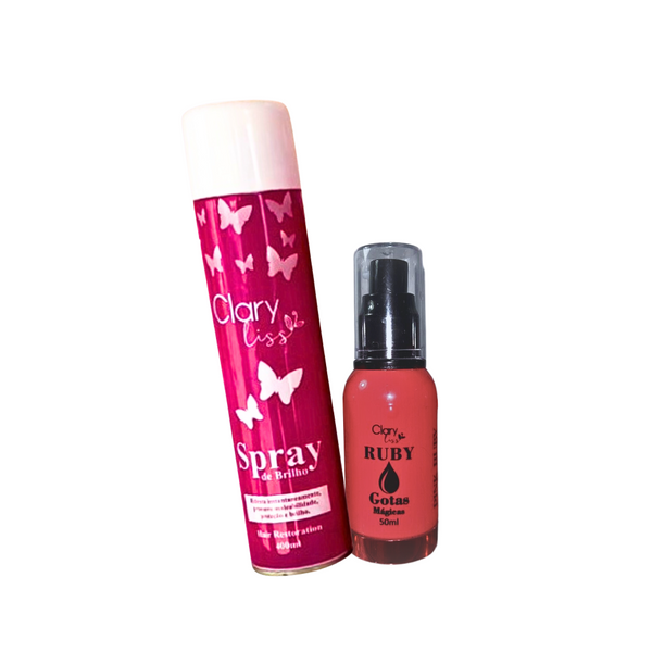 Clary Liss Dúo pack Spray de Brillo + Gotas Mágicas Ruby