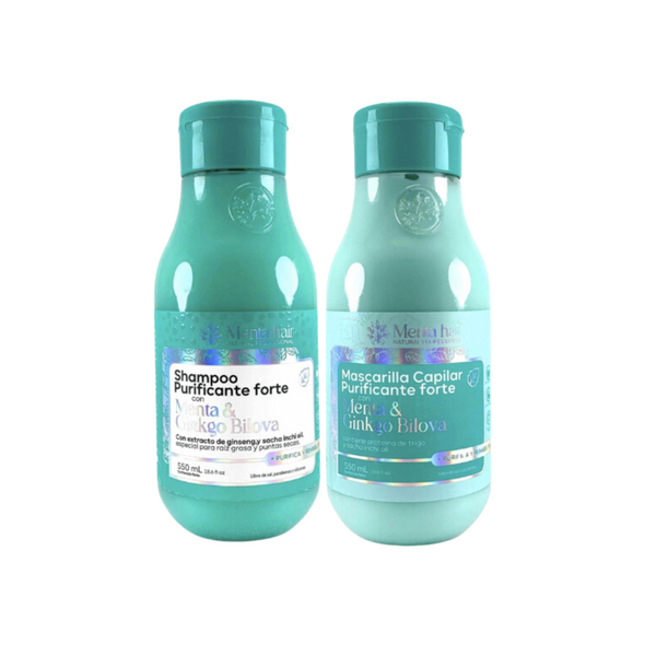 Forte Purifying Hair Duo with Ginkgo Bilova Menta Hair - Anti-grease and Anti-dandruff