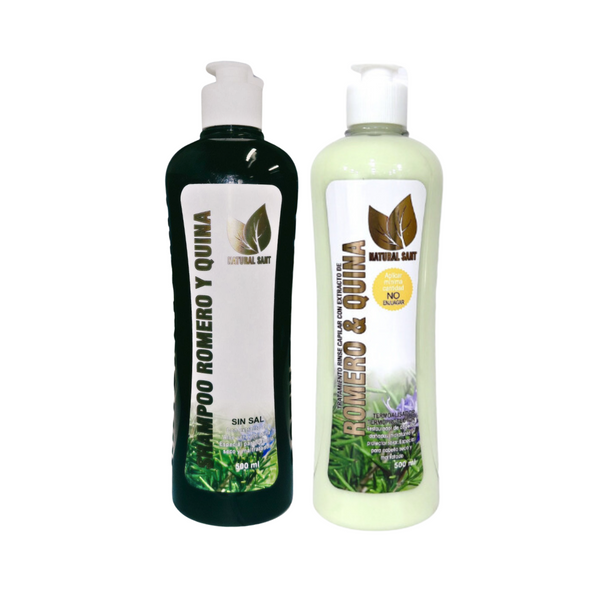 Dúo Capilar Shampoo y Acondicionador de Romero y Quina Natural Sant [500ml]